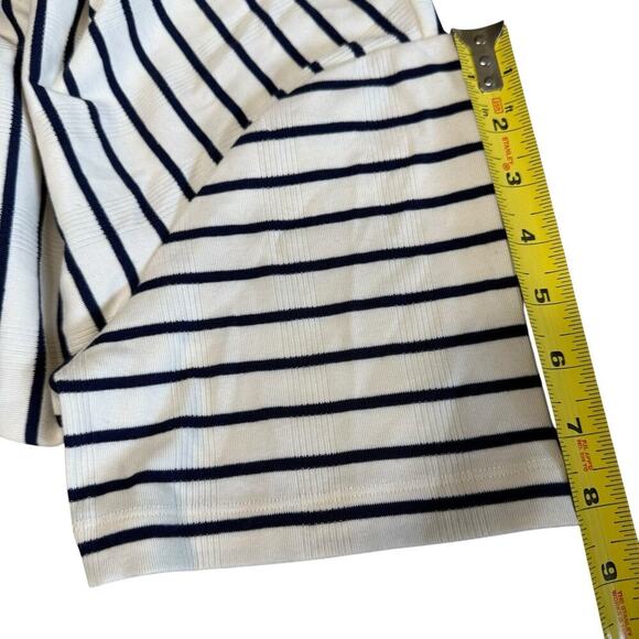 Evereve Cassie Dress Ivory Navy Stripes Faux Wrap XL Sailorchic Fishermancore - Picture 10 of 11